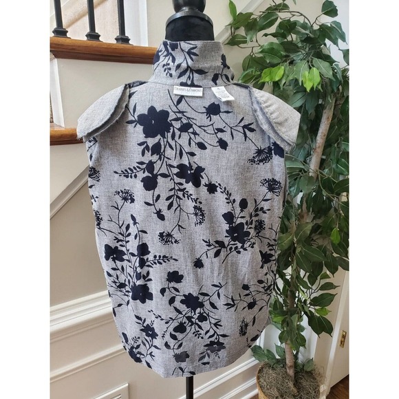 Draper's & Damons Women's Gray Floral Polyester Buttons Front Jacket Blazer PL - Picture 8 of 12